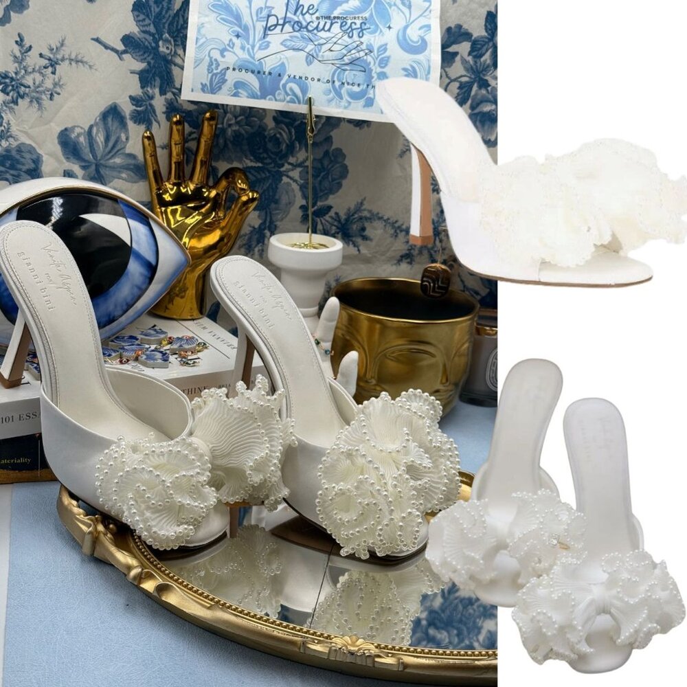 white christmas dresses Dahlia Pearl Pleated Bow Heel | Heeled Sandals main image 1